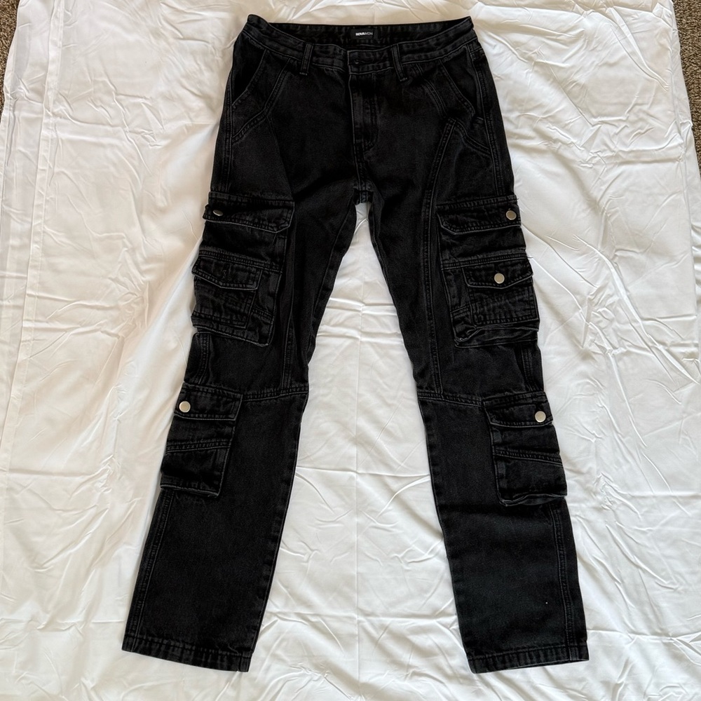 Men’s Fashion Nova Black Cargo Jeans